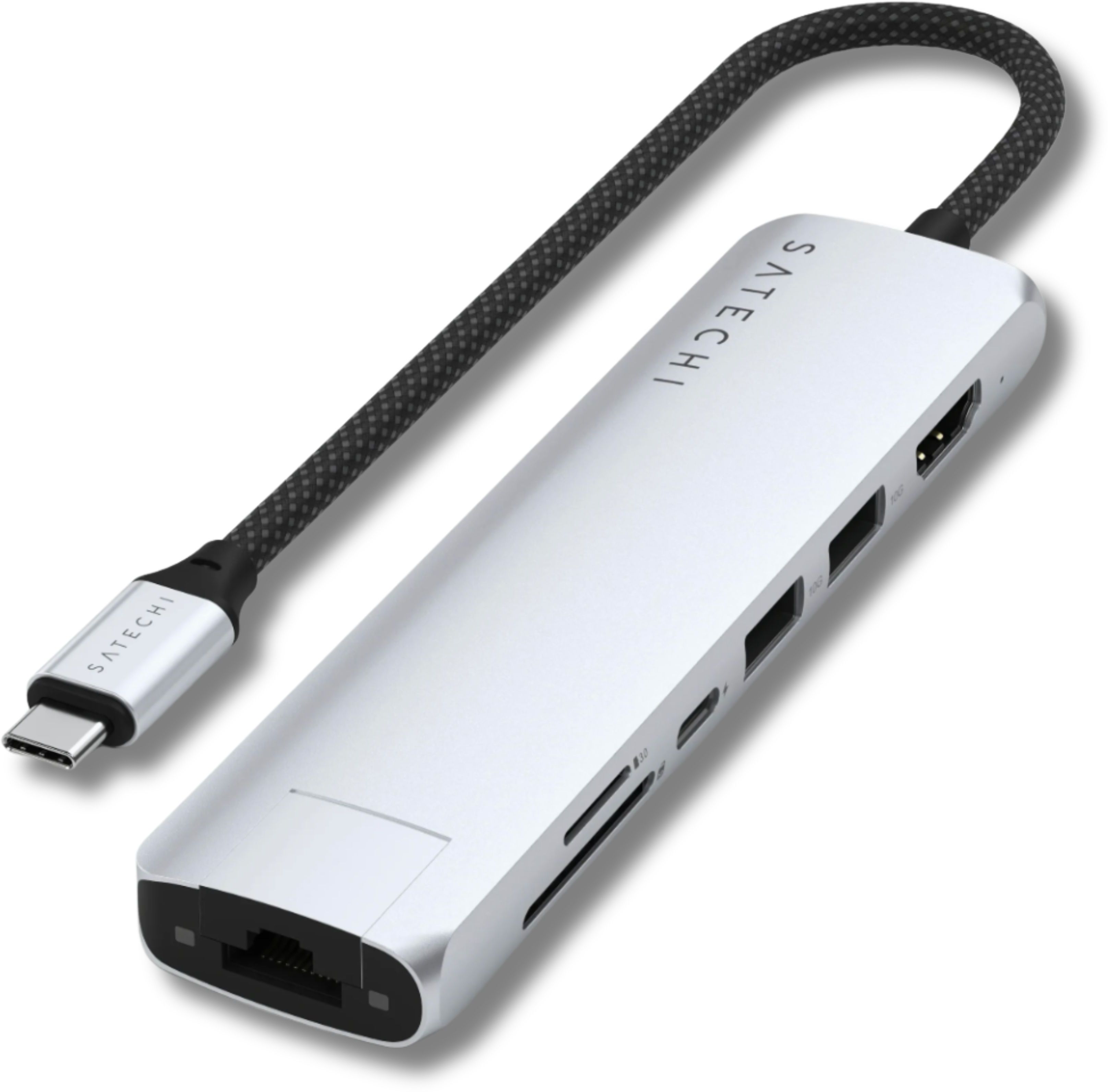 Satechi 7-in-1 USB-C Slim Multiport Adapter 4K with Ethernet Silver